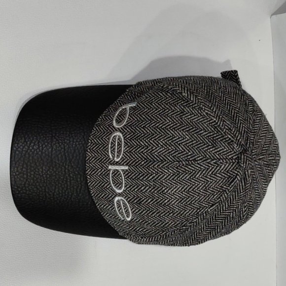 💥CHIC & STYLISH💥 Vintage Tweed Logo Hat with Contrast Leather Bill - Picture 7 of 15